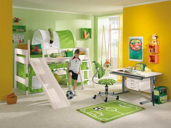 Dormitorios Infantiles Decorados con Verde