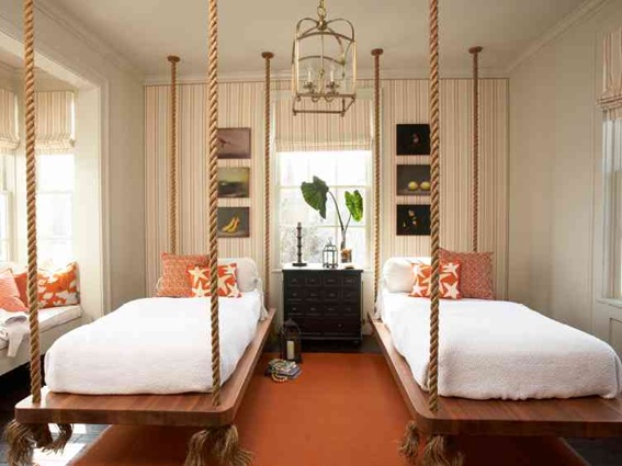 15 Hermosos Diseños de Camas Colgantes para el Dormitorio