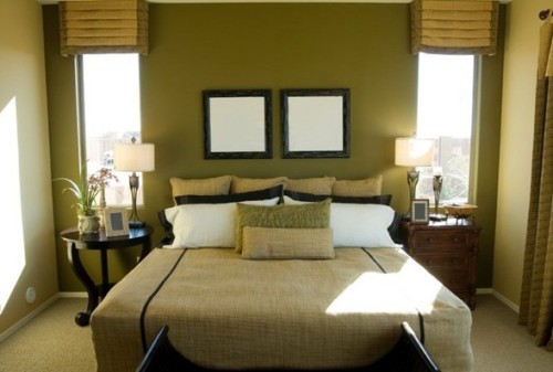 dormitorio color verde oliva