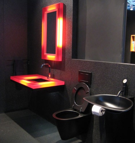 baño moderno color negro