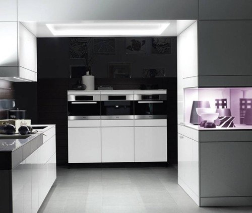cocina moderna blanco y negro