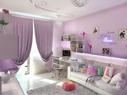 dormitorio juvenil lila
