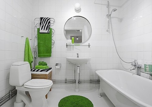 baño en verde y blanco
