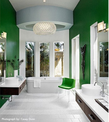baño verde esmeralda