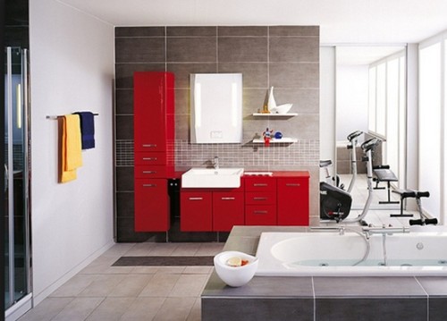 baño-muebles-rojo-moderno