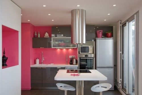 cocina color rosa