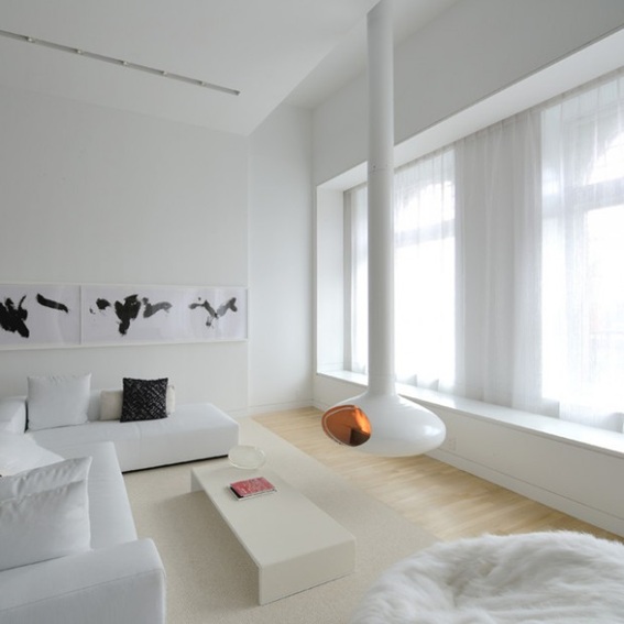 sala minimalista color blanco