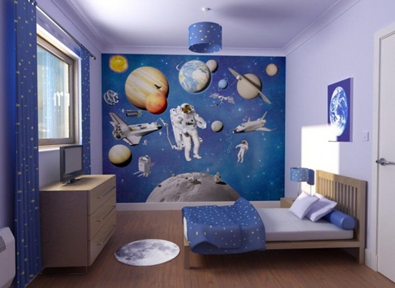 foto de dormitorio infantil azul