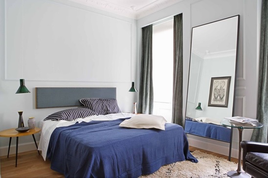 dormitorio nórdico azul