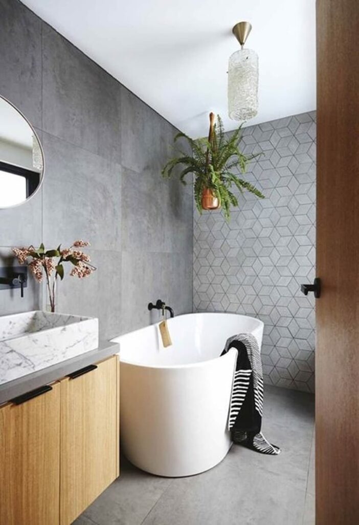 baños en color gris