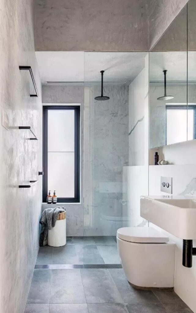 baños en color gris