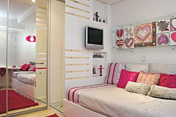 dormitorio femenino pequeño y juvenil