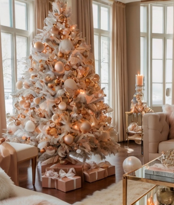 arbol de navidad blanco elegante